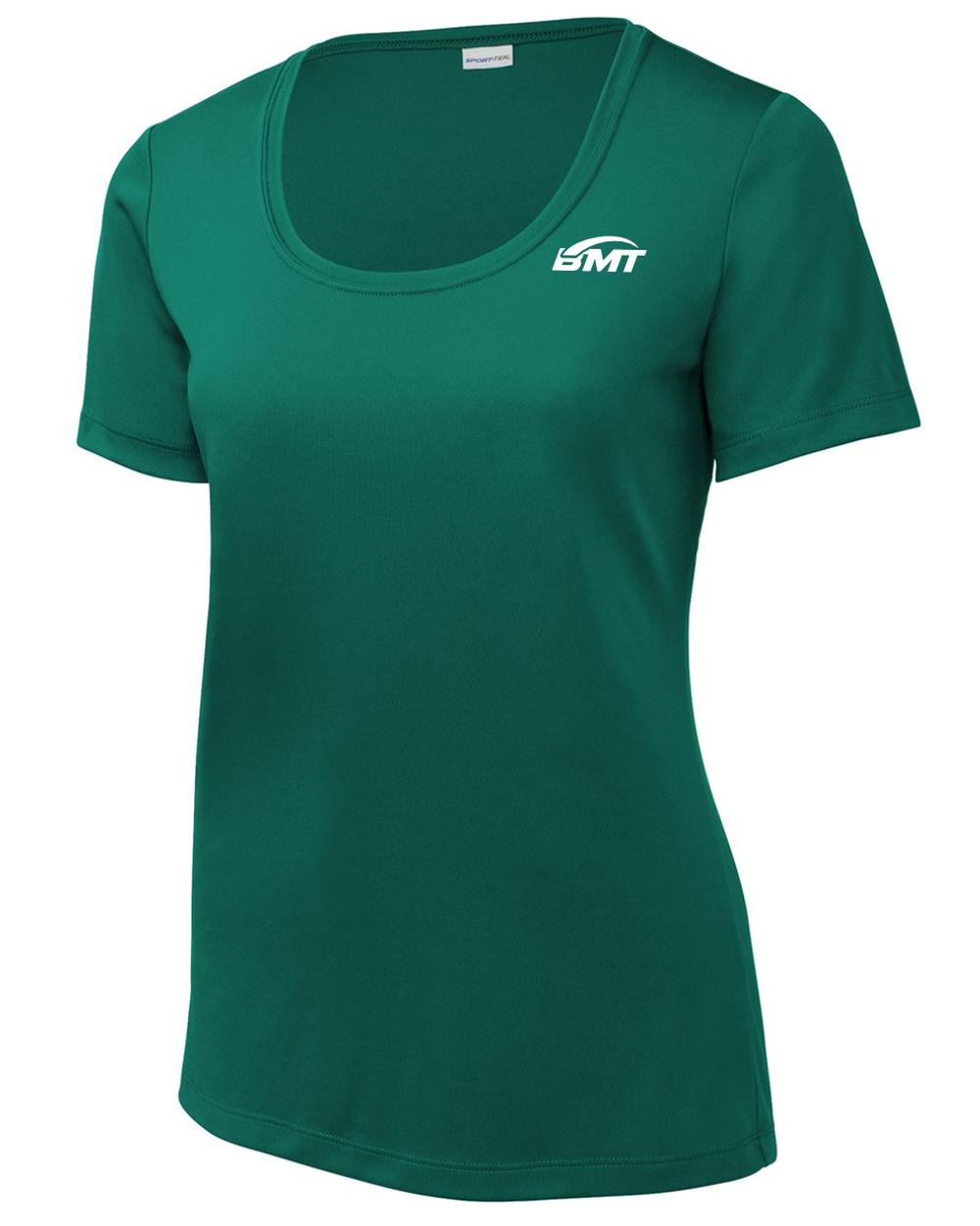 BMT Women's Posi-UV Pro Scoop-Neck Court-Tennis T-Shirt, color: Marine Green