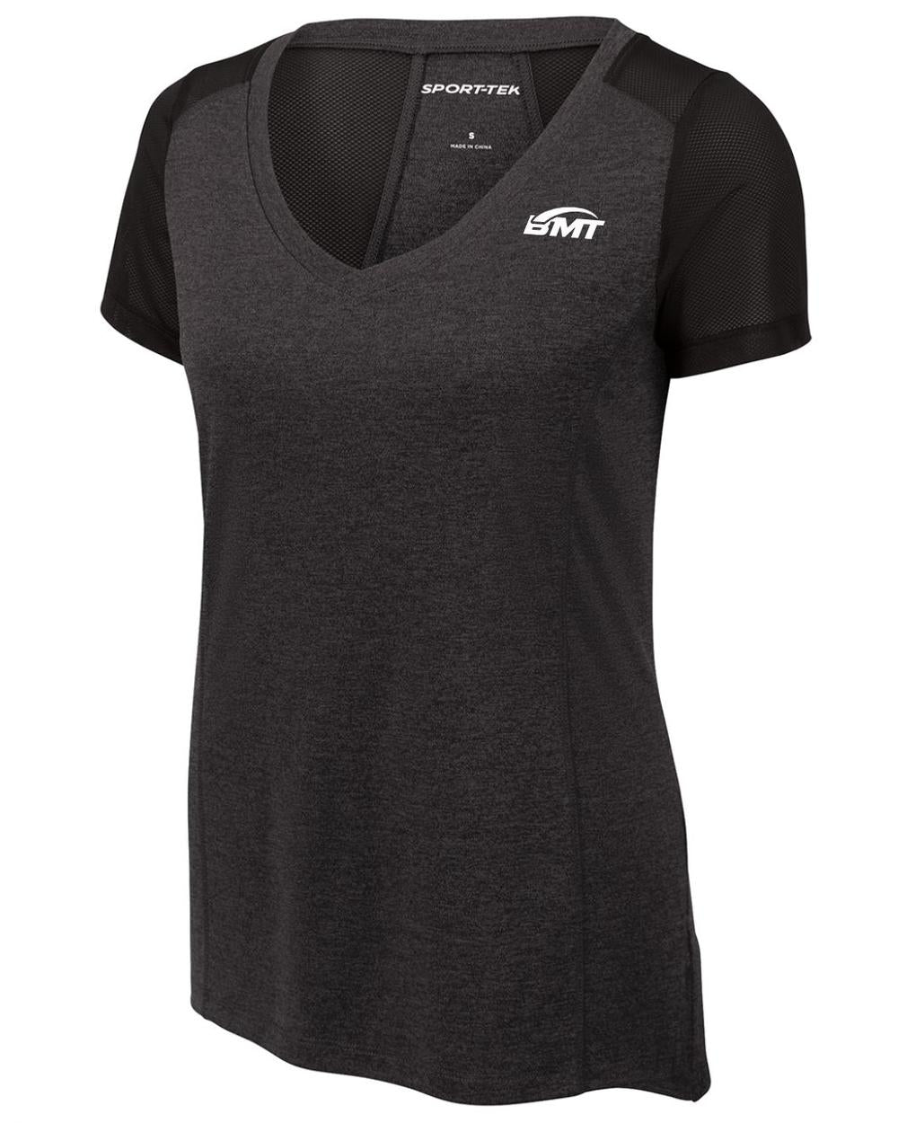 BMT Women's Endeavor Tennis T-Shirt, color: Black Heather/Black