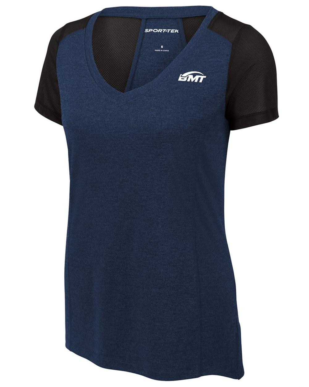 BMT Women's Endeavor Tennis T-Shirt, color: Dark Royal Heather/Black