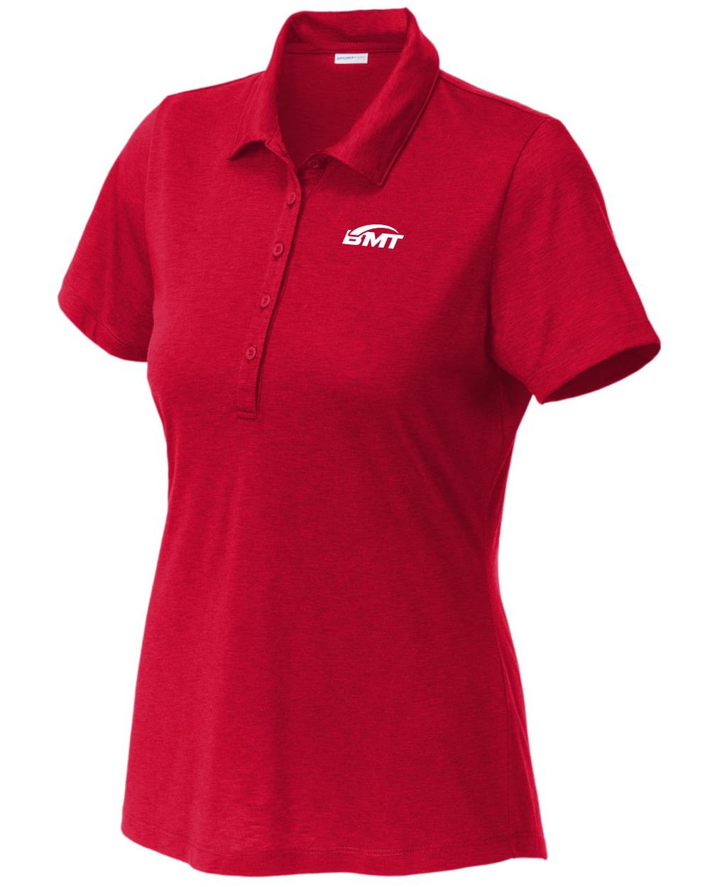 BMT Women's PosiCharge Strive CourtTennis Golf Shirt, color: Deep Red