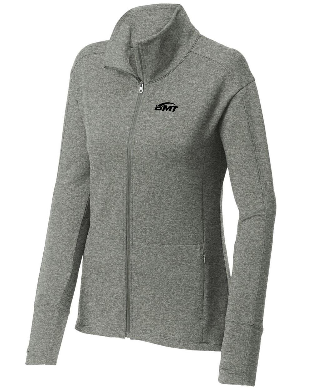 BMT Women's Sport-Wick FlexFleece Tennis Jacket, color: Light Grey Heather