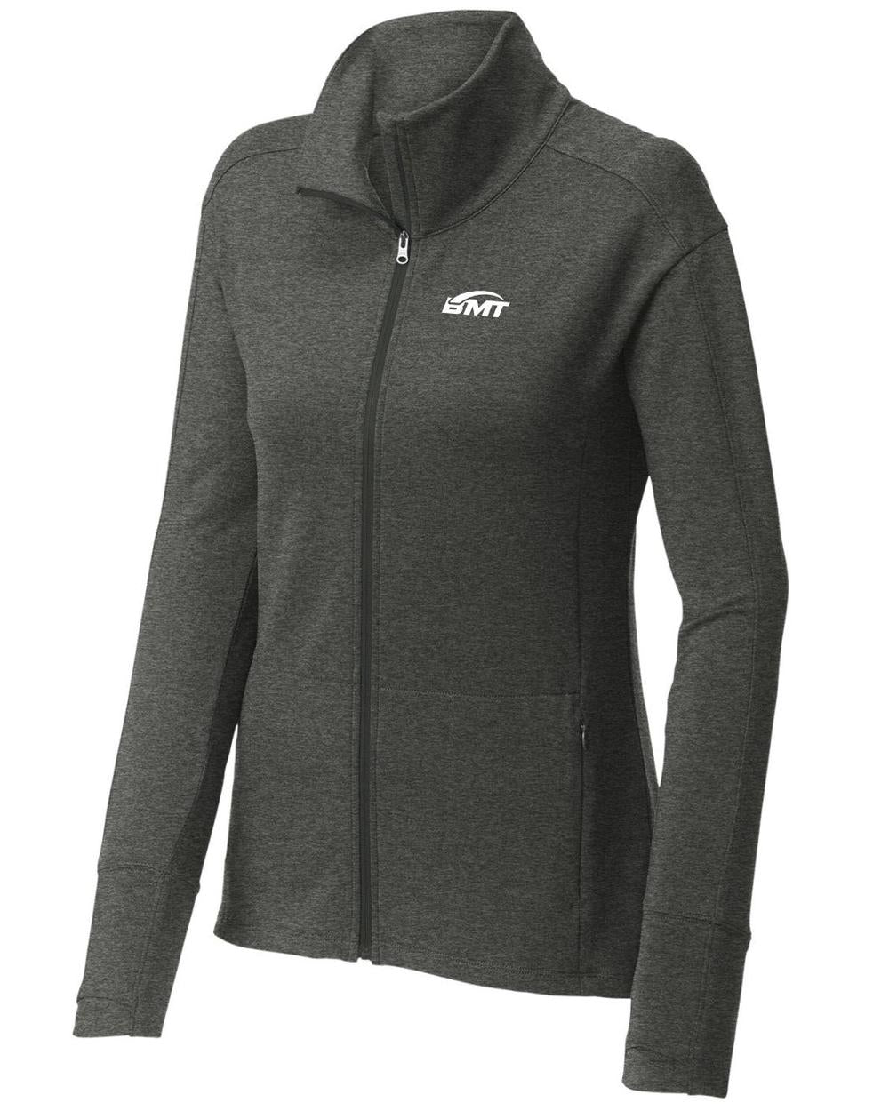 BMT Women's Sport-Wick FlexFleece Tennis Jacket, color: Dark Grey Heather