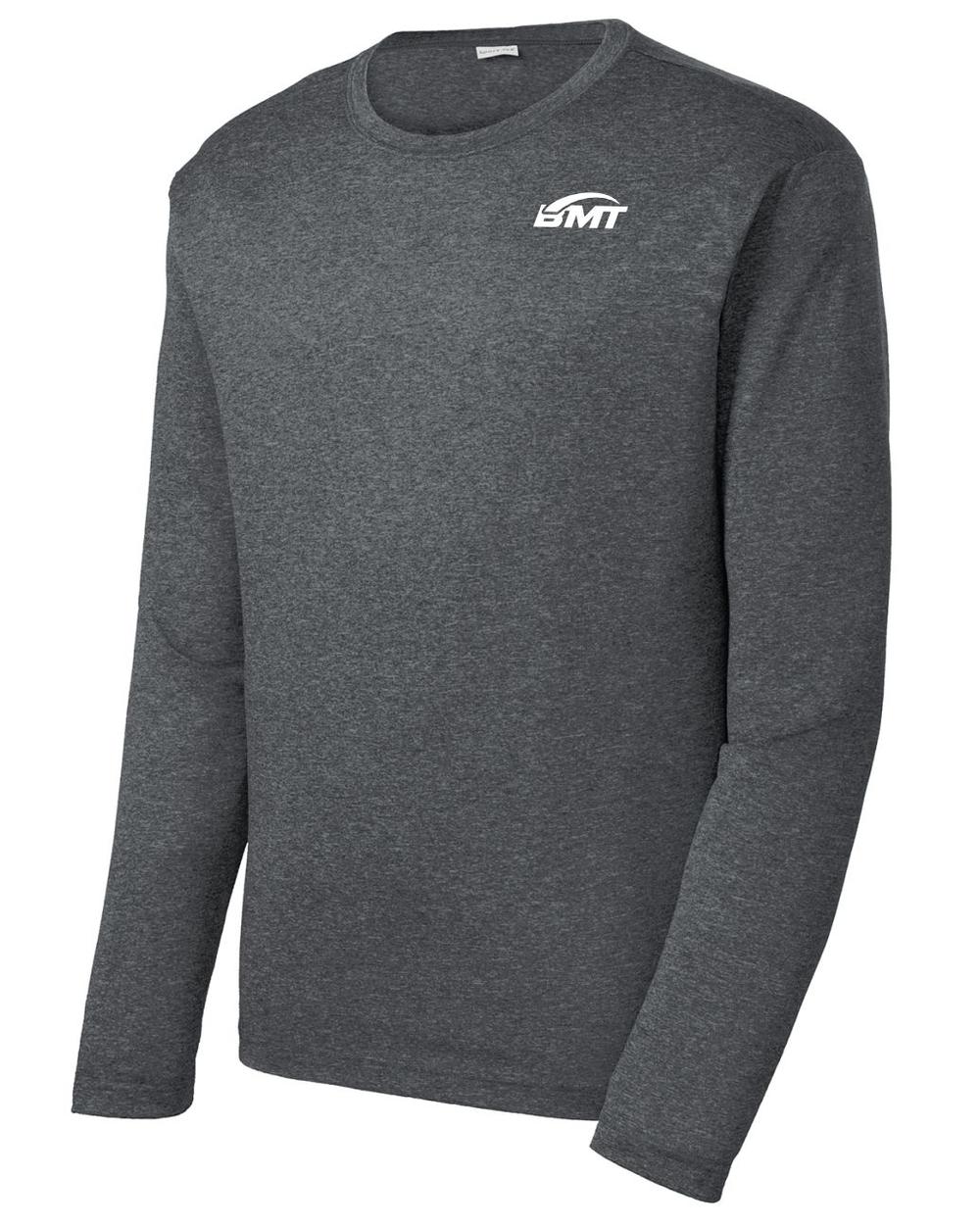 BMT Men's Heather Contender L/S Court-Tennis T-Shirt, color: Graphite Heather