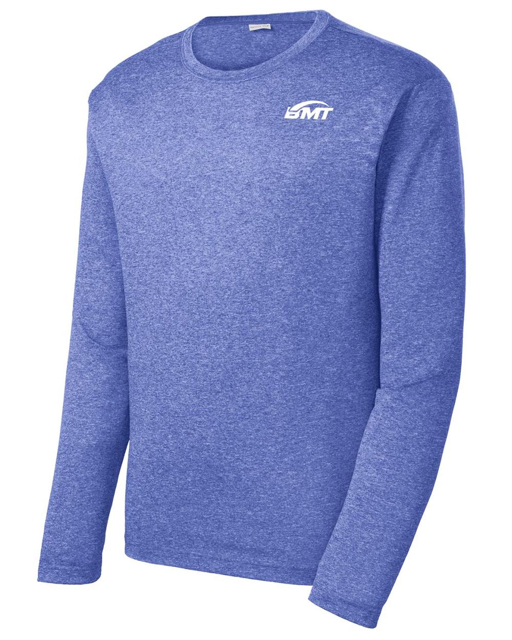 BMT Men's Heather Contender L/S Court-Tennis T-Shirt, color: True Royal Heather