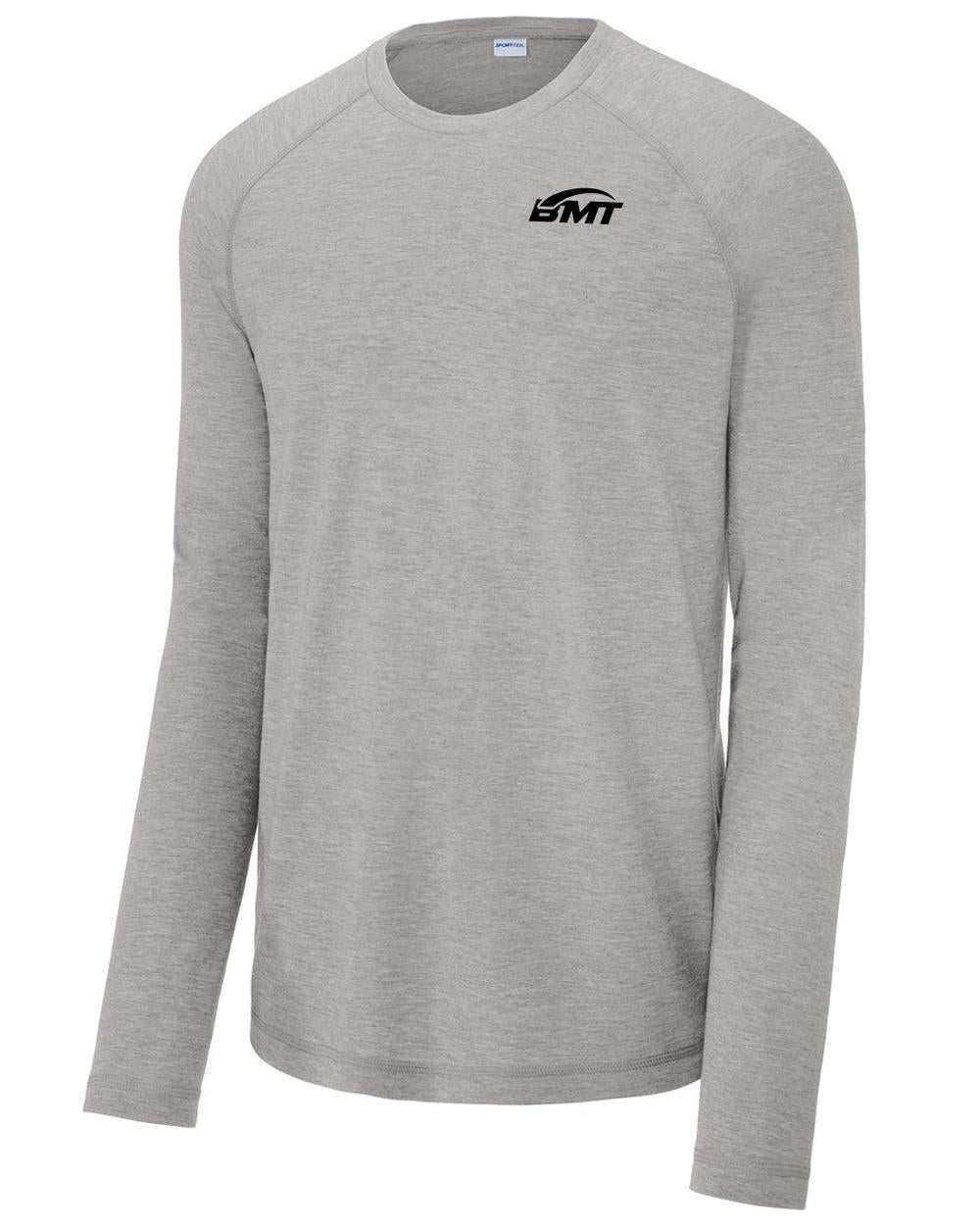 BMT Men's TriBlend Wicking L/S Tennis T-Shirt, color: Light Grey Heather