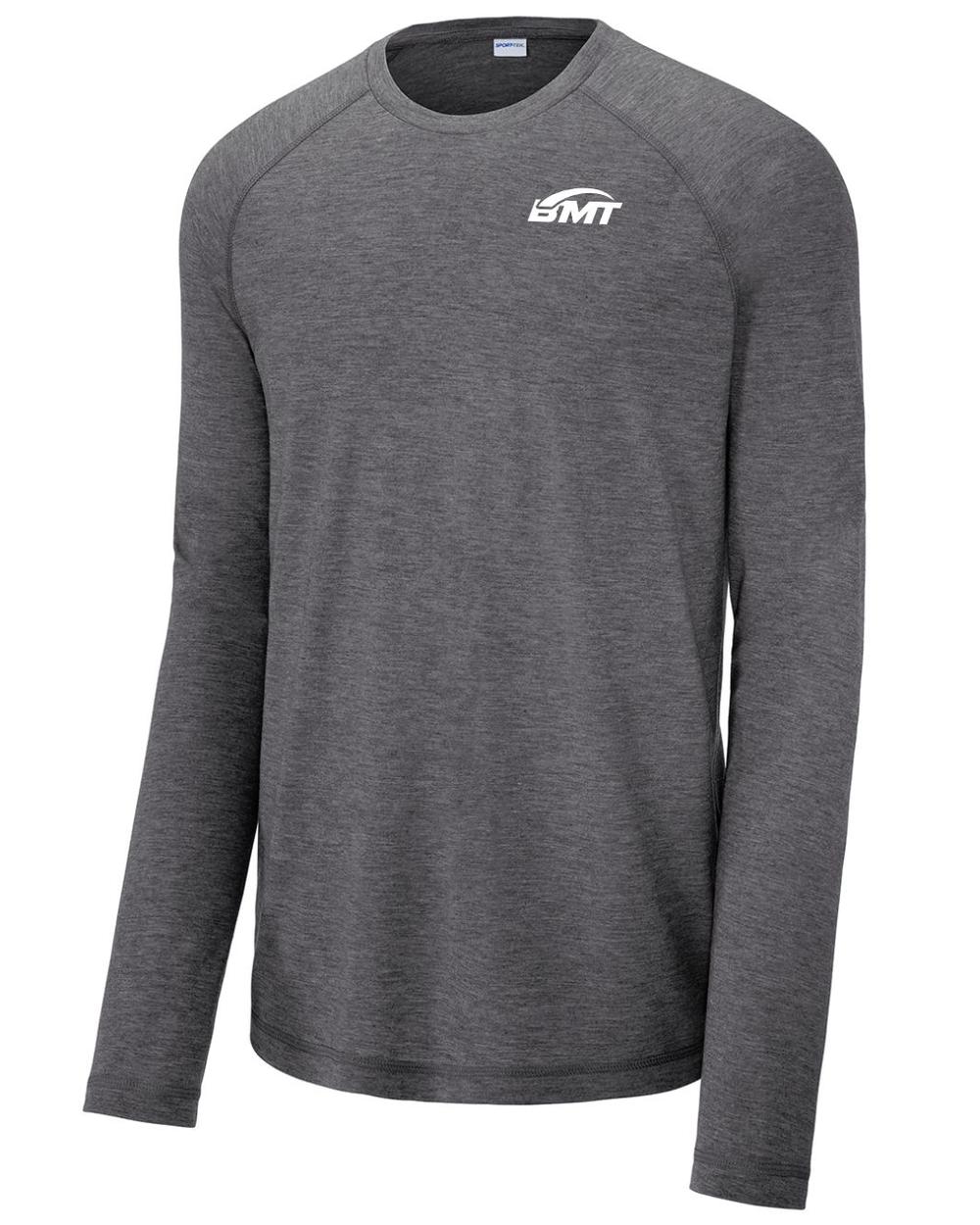 BMT Men's TriBlend Wicking L/S Tennis T-Shirt, color: Dark Grey Heather