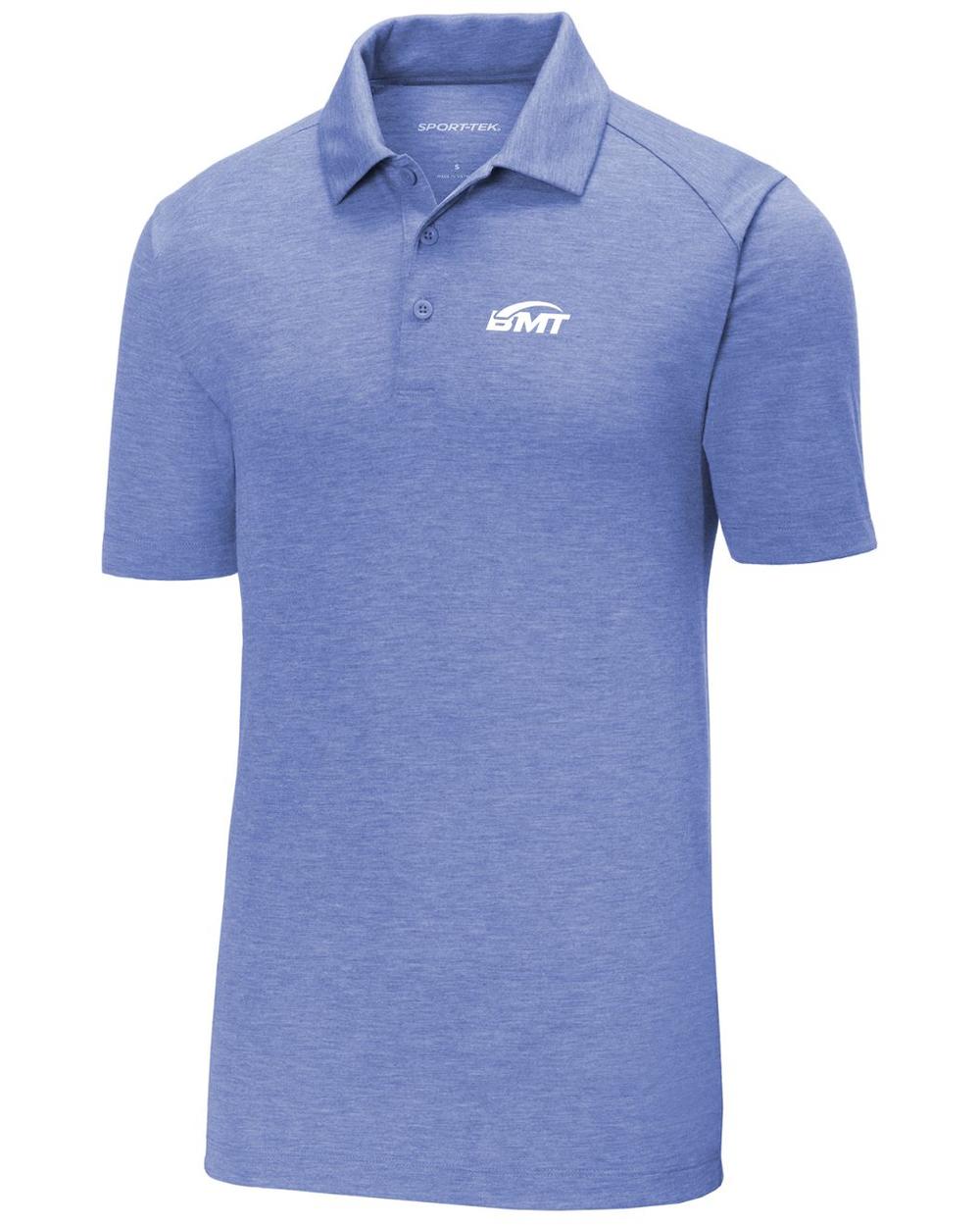 BMT Men's PosiCharge TriBlend Tennis Golf Shirt, color: True Royal Heather