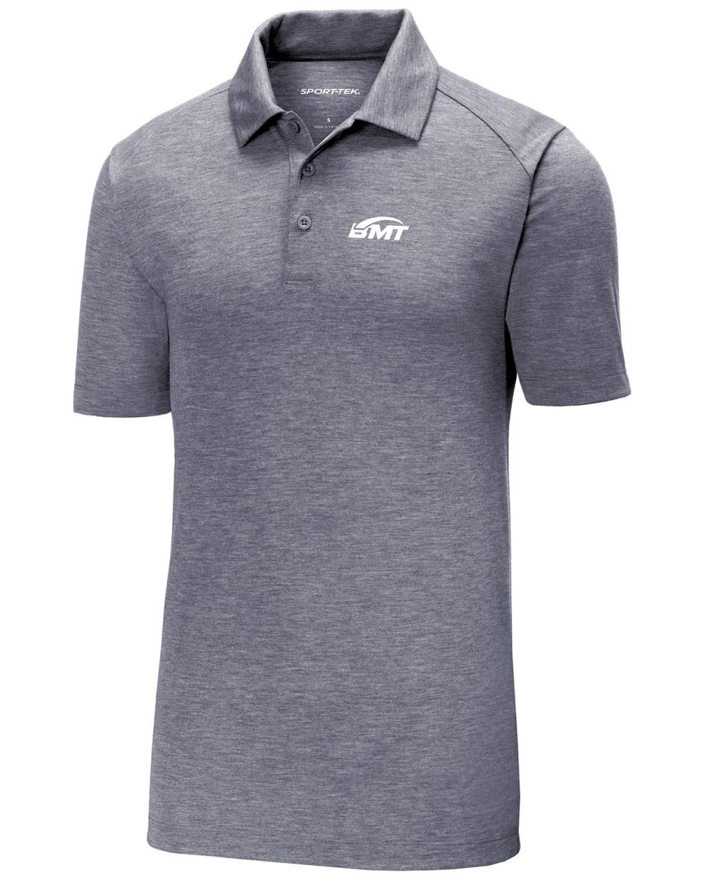 BMT Men's PosiCharge TriBlend Tennis Golf Shirt, color: True Navy Heather
