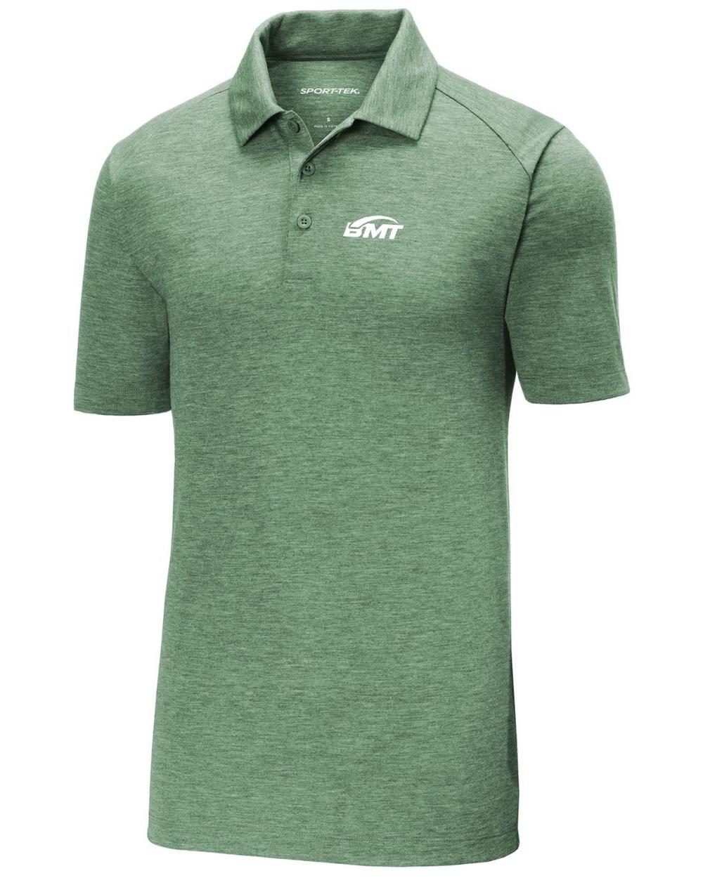 BMT Men's PosiCharge TriBlend Tennis Golf Shirt, color: Forest Green Heather