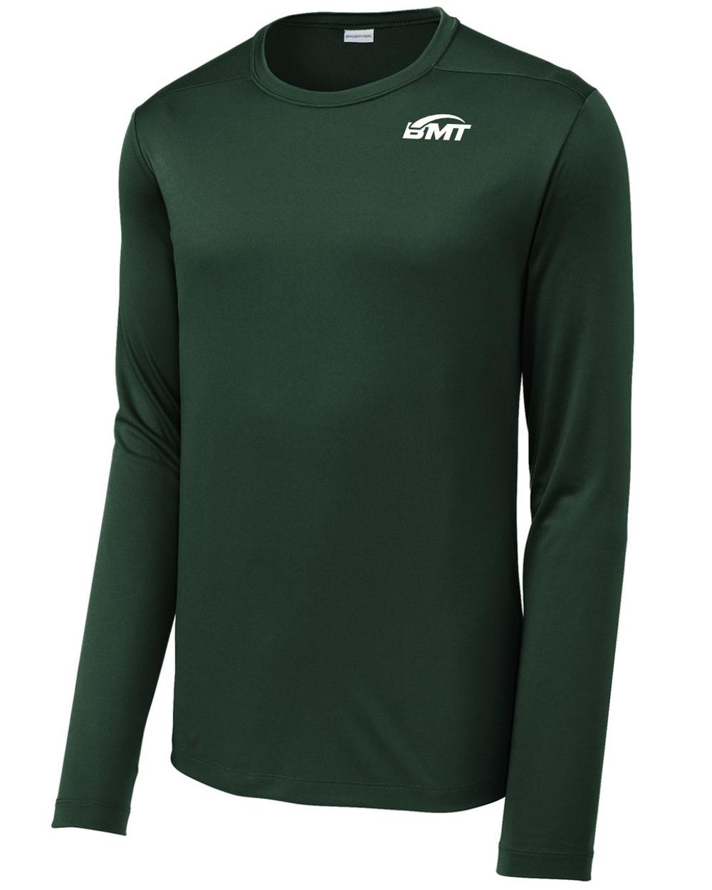 BMT Men's Posi-UV Pro L/S Court-Tennis T-Shirt, color: Forest Green