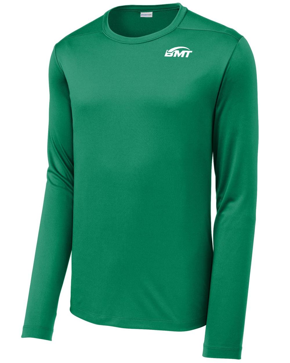 BMT Men's Posi-UV Pro L/S Court-Tennis T-Shirt, color: Kelly Green