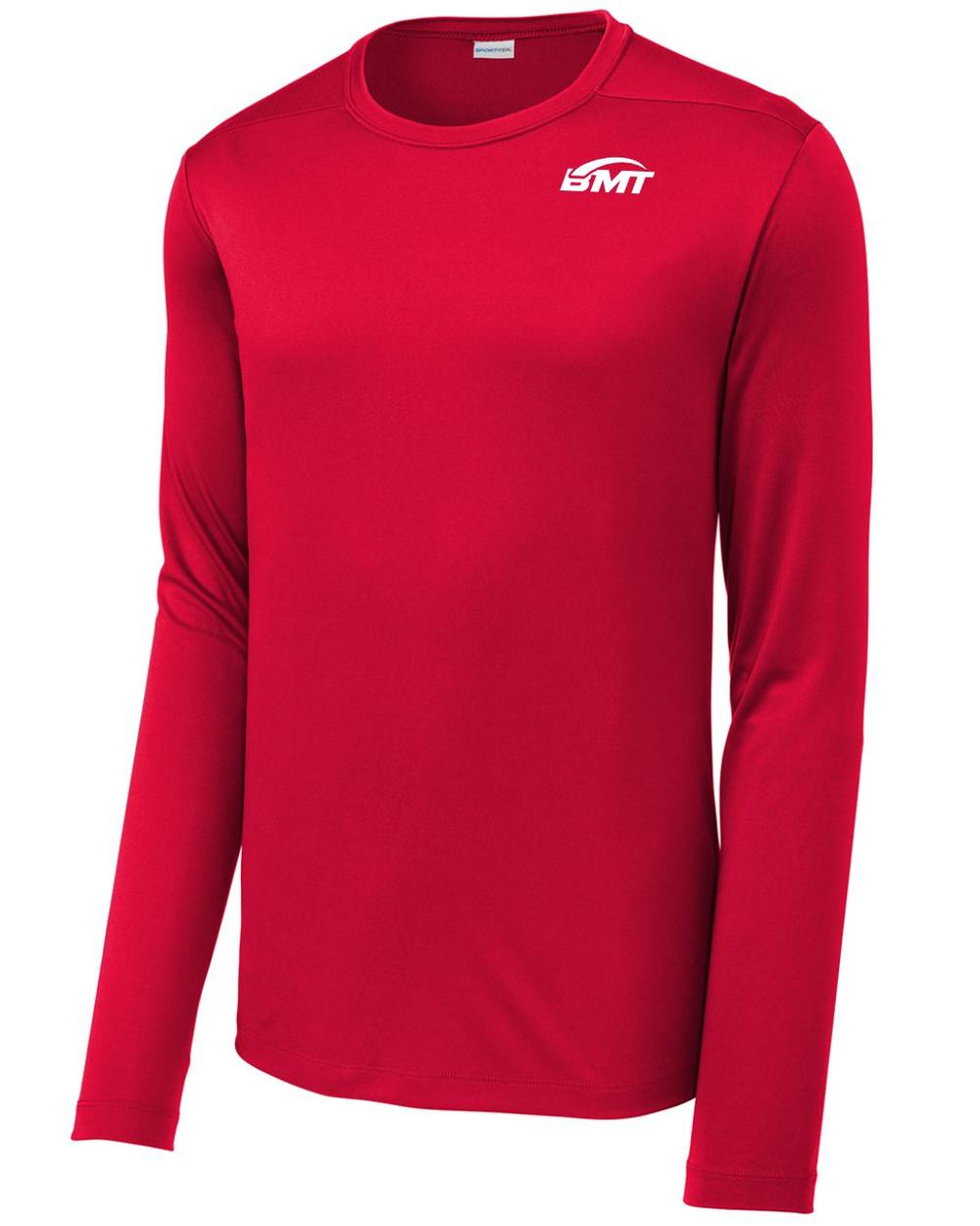 BMT Men's Posi-UV Pro L/S Court-Tennis T-Shirt, color: True Red