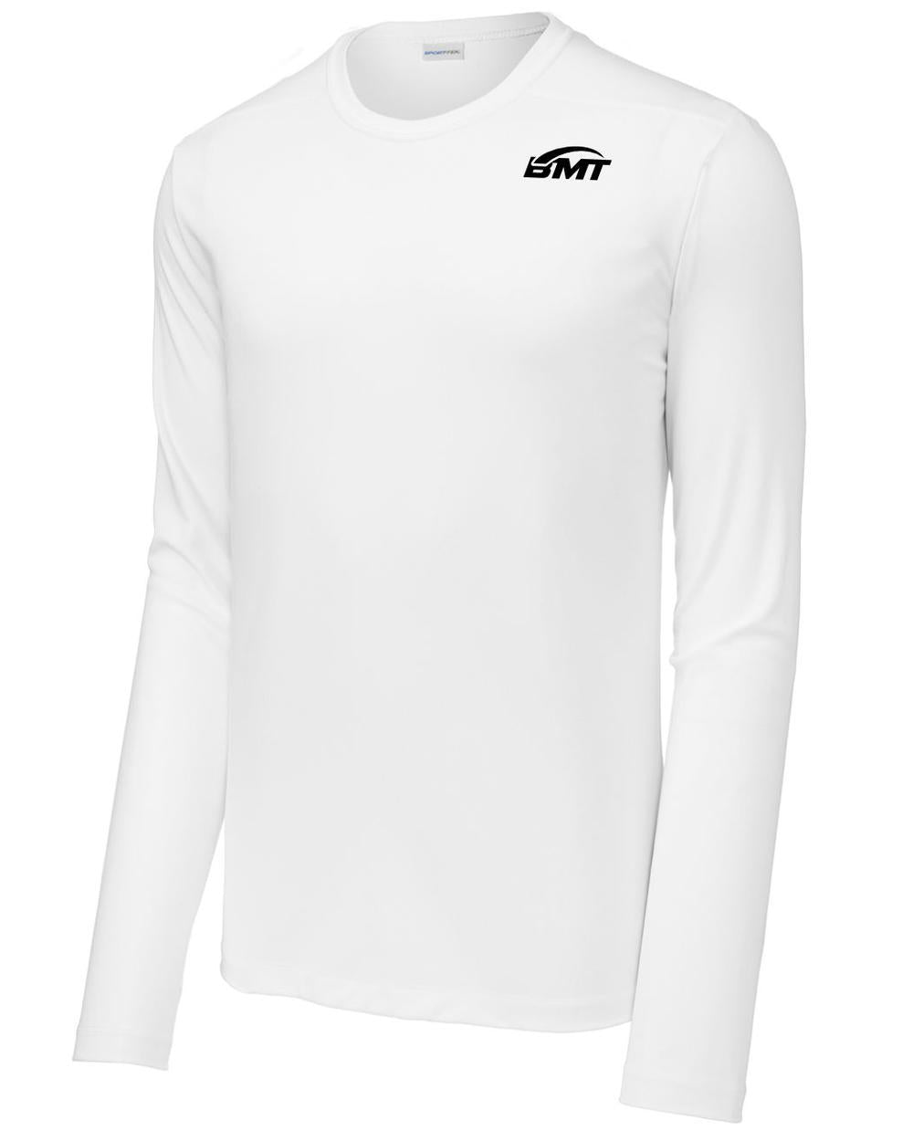 BMT Men's Posi-UV Pro L/S Court-Tennis T-Shirt, color: White