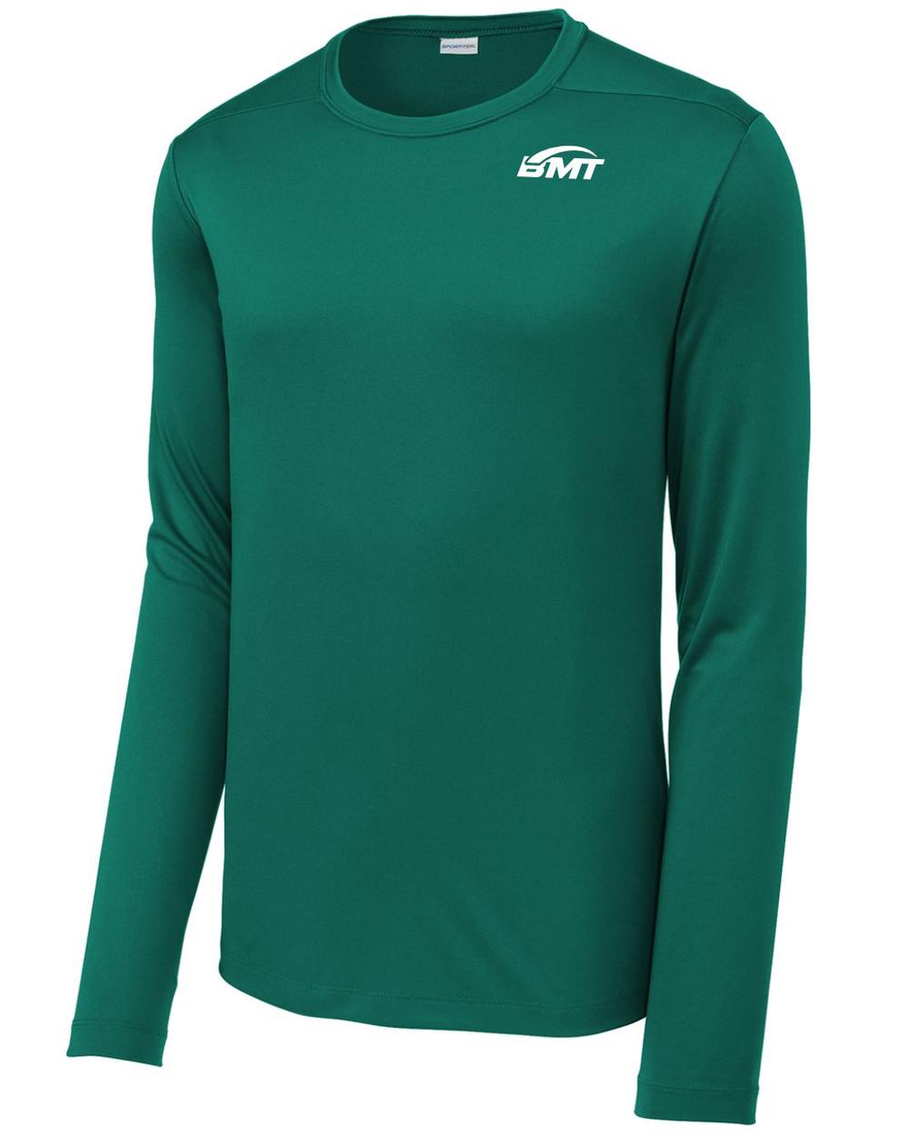 BMT Men's Posi-UV Pro L/S Court-Tennis T-Shirt, color: Marine Green