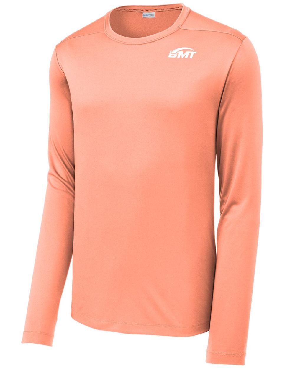 BMT Men's Posi-UV Pro L/S Court-Tennis T-Shirt, color: Soft Coral