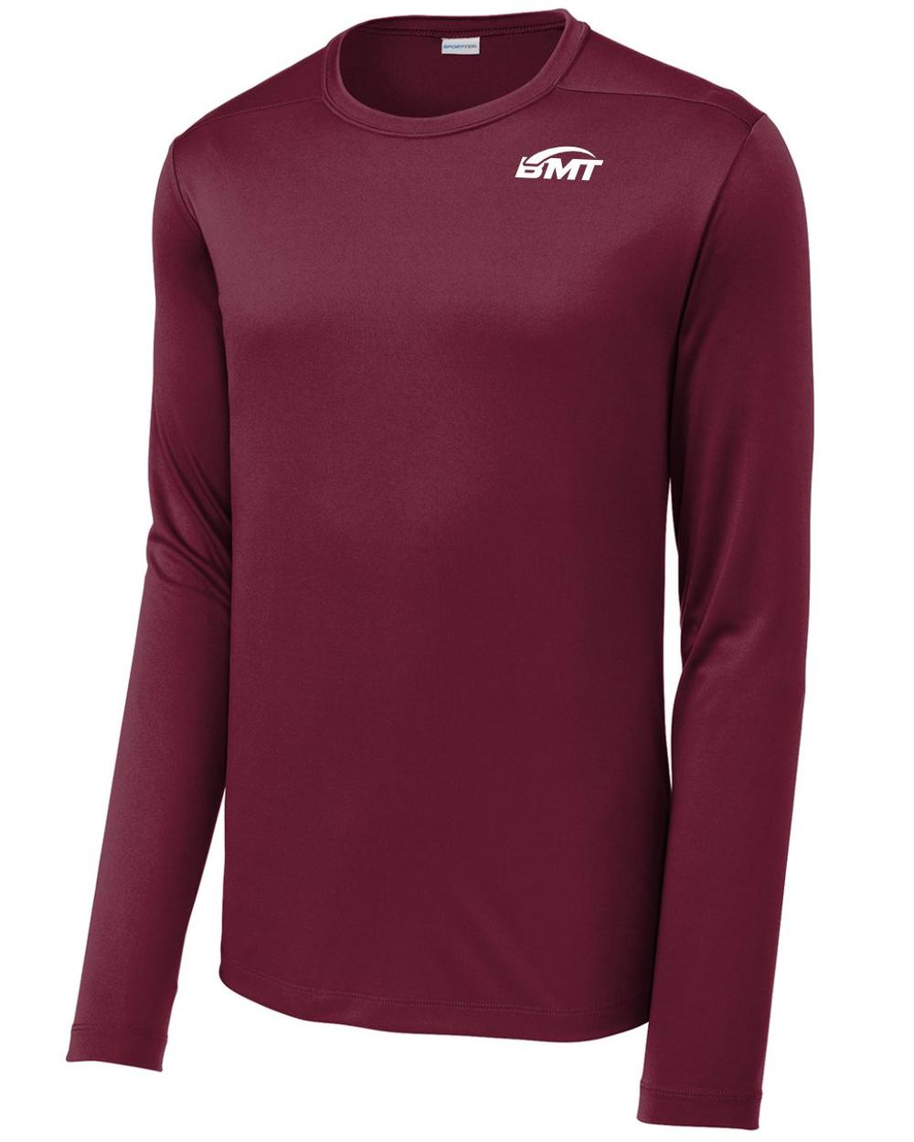 BMT Men's Posi-UV Pro L/S Court-Tennis T-Shirt, color: Cardinal