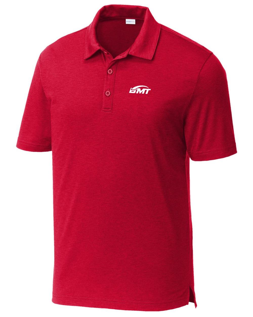 BMT Men's PosiCharge Strive CourtTennis Golf Shirt, color: Deep Red