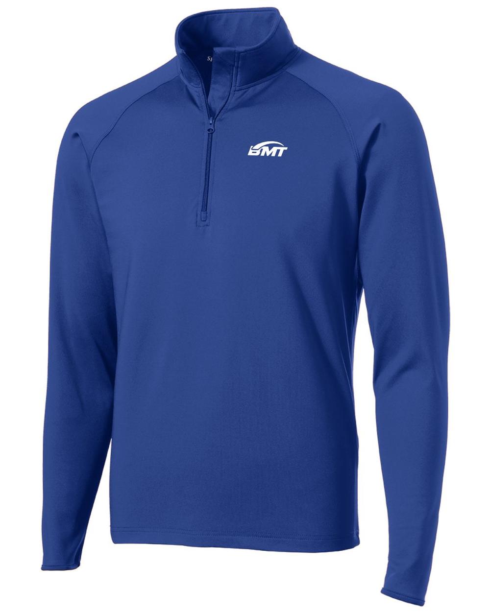 BMT Men's Sport-Wick Stretch 1/2-Zip Tennis Pullover, color: True Royal
