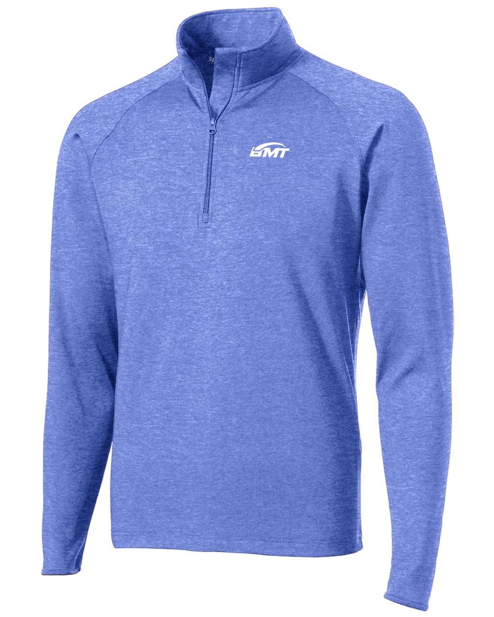 BMT Men's Sport-Wick Stretch 1/2-Zip Tennis Pullover, color: True Royal Heather