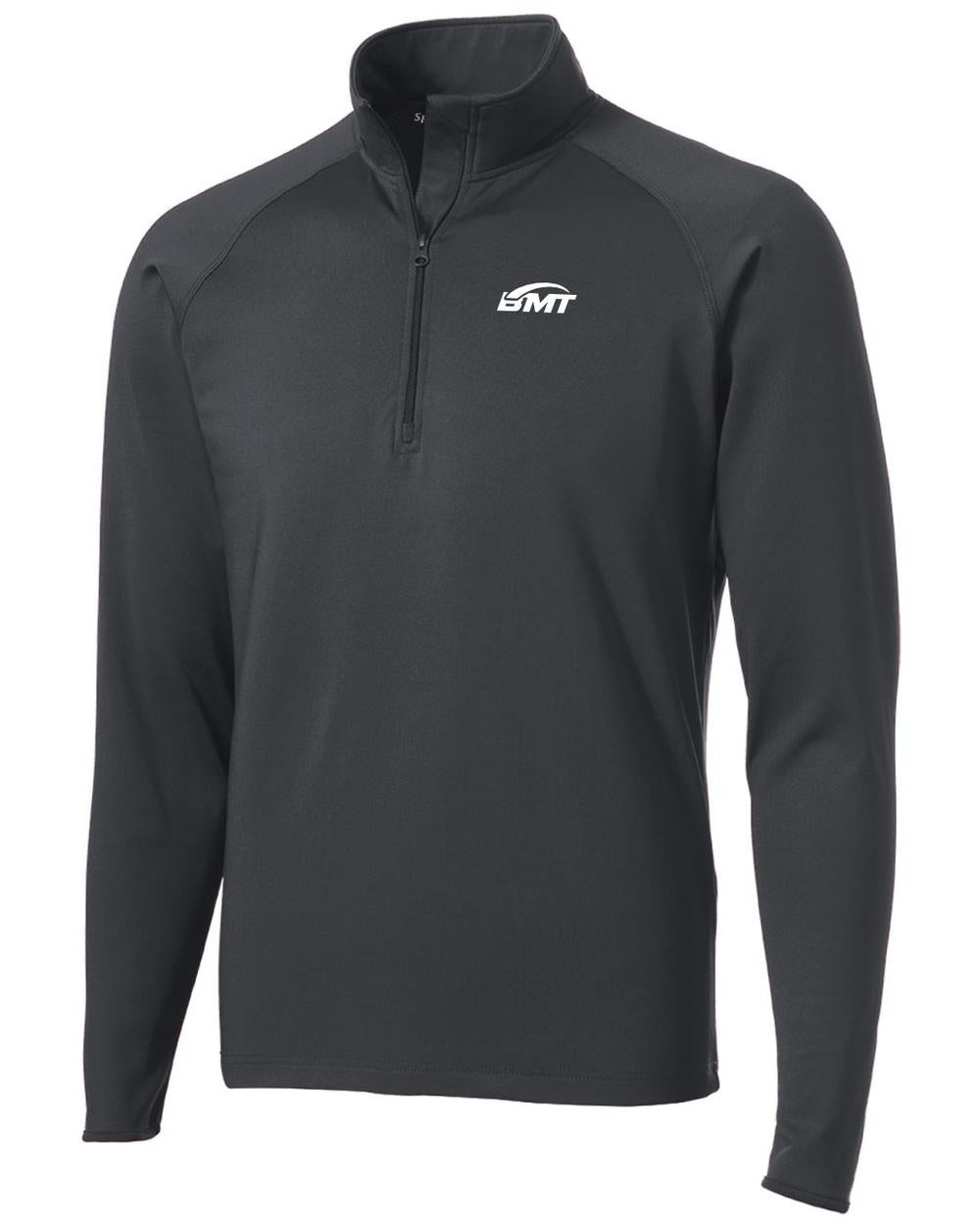 BMT Men's Sport-Wick Stretch 1/2-Zip Tennis Pullover, color: Charcoal Grey