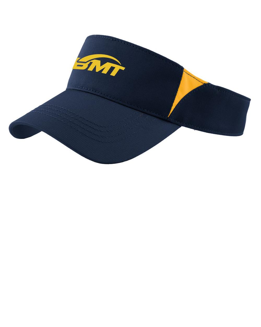 BMT Adult DryZone ColorBlock Unisex Tennis Visor, color: True Navy/Gold