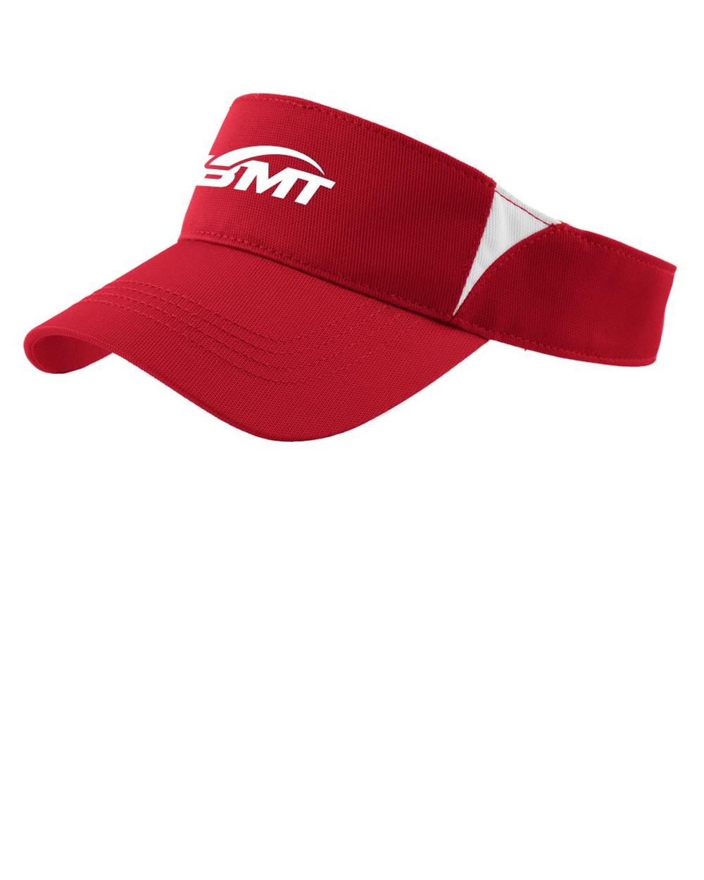 BMT Adult DryZone ColorBlock Unisex Tennis Visor, color: True Red/White