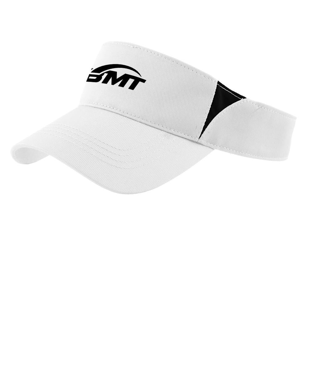 BMT Adult DryZone ColorBlock Unisex Tennis Visor, color: White/Black