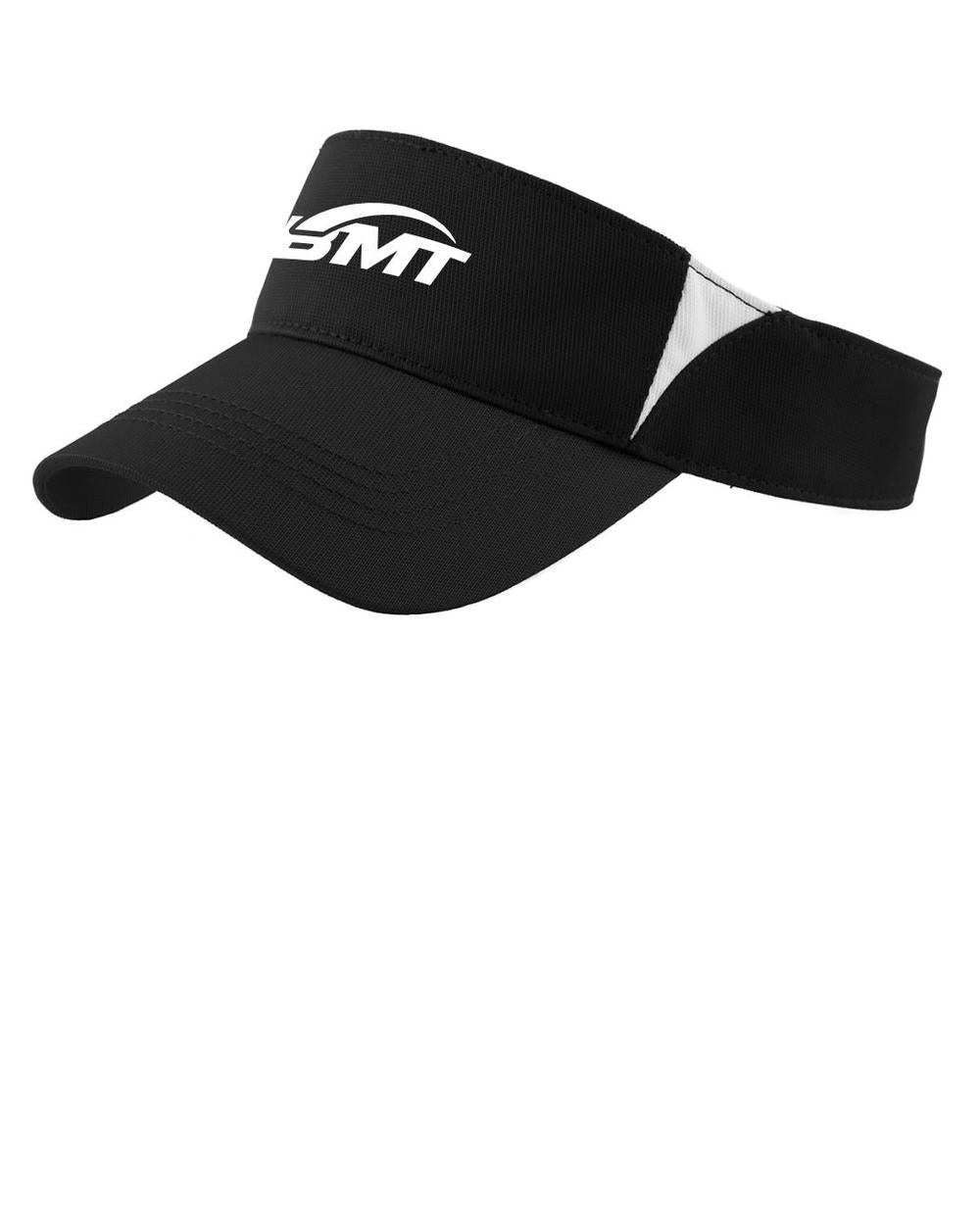 BMT Adult DryZone ColorBlock Unisex Tennis Visor, color: Black/White