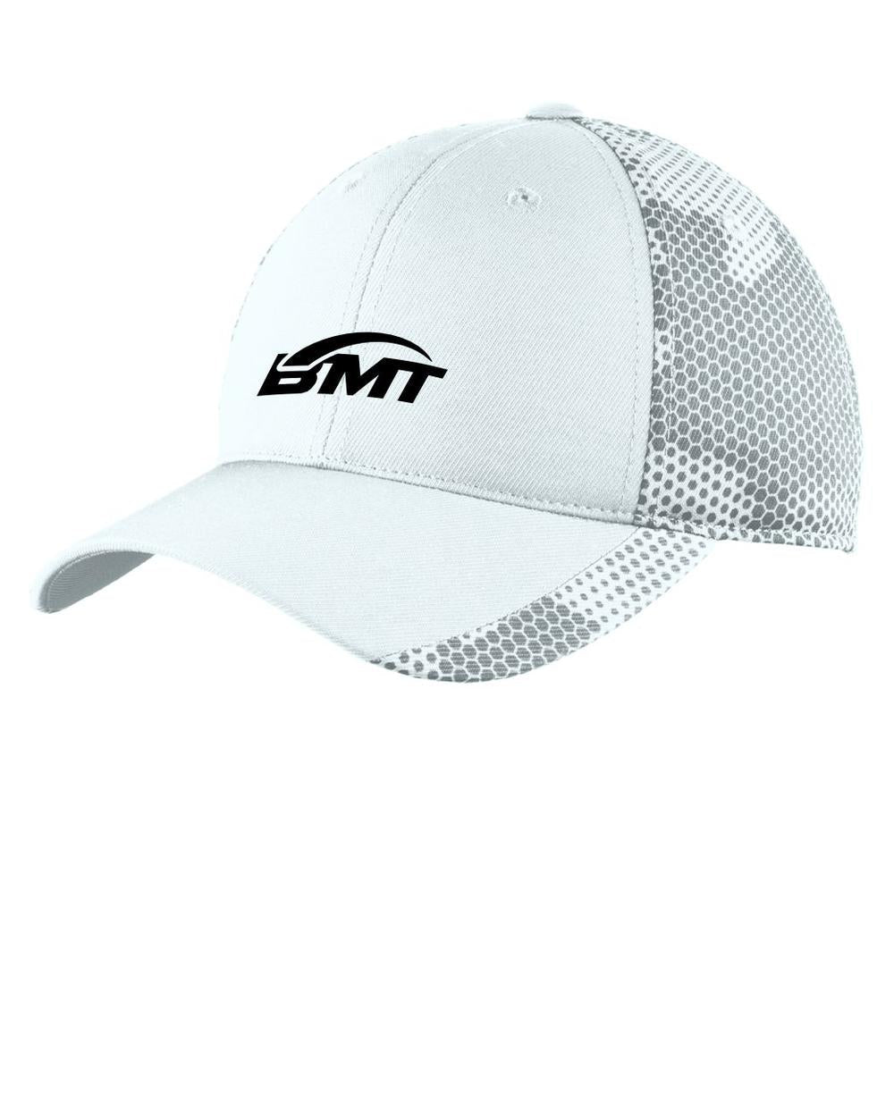 BMT Adult CamoHex Unisex Tennis Cap, color: White