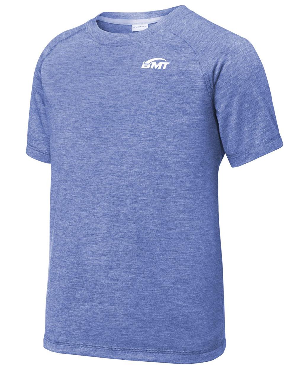 BMT Youth TriBlend Wicking Tennis T-Shirt, color: True Royal Heather