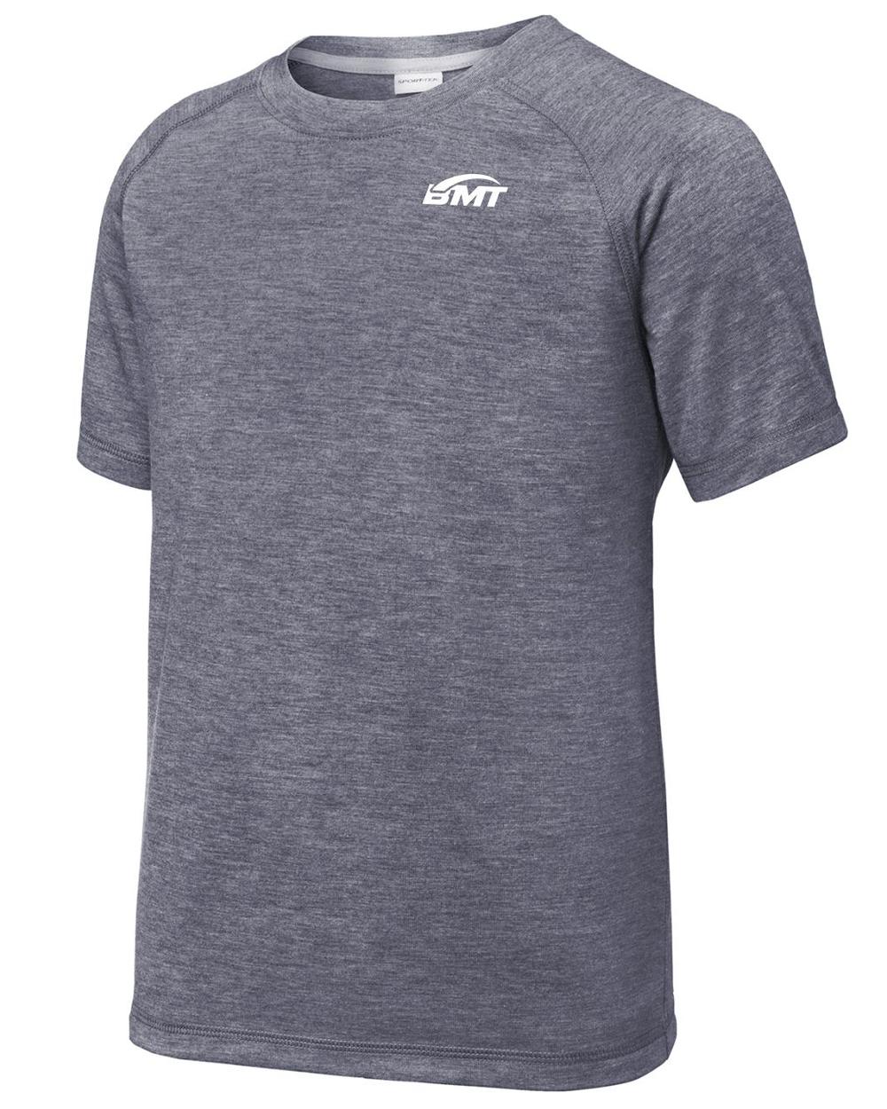 BMT Youth TriBlend Wicking Tennis T-Shirt, color: True Navy Heather