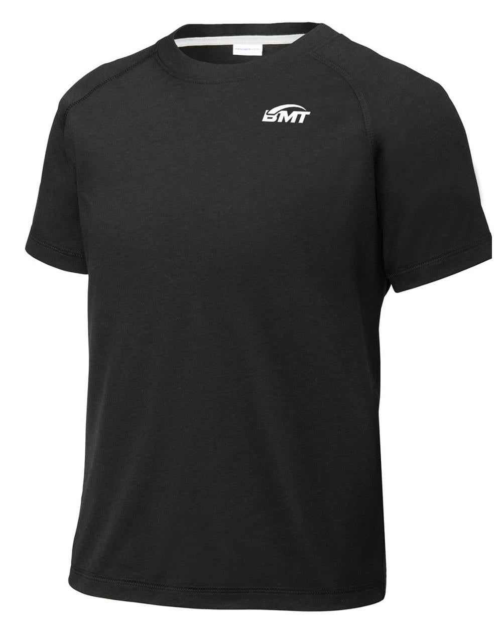 BMT Youth TriBlend Wicking Tennis T-Shirt, color: Black Triad Solid