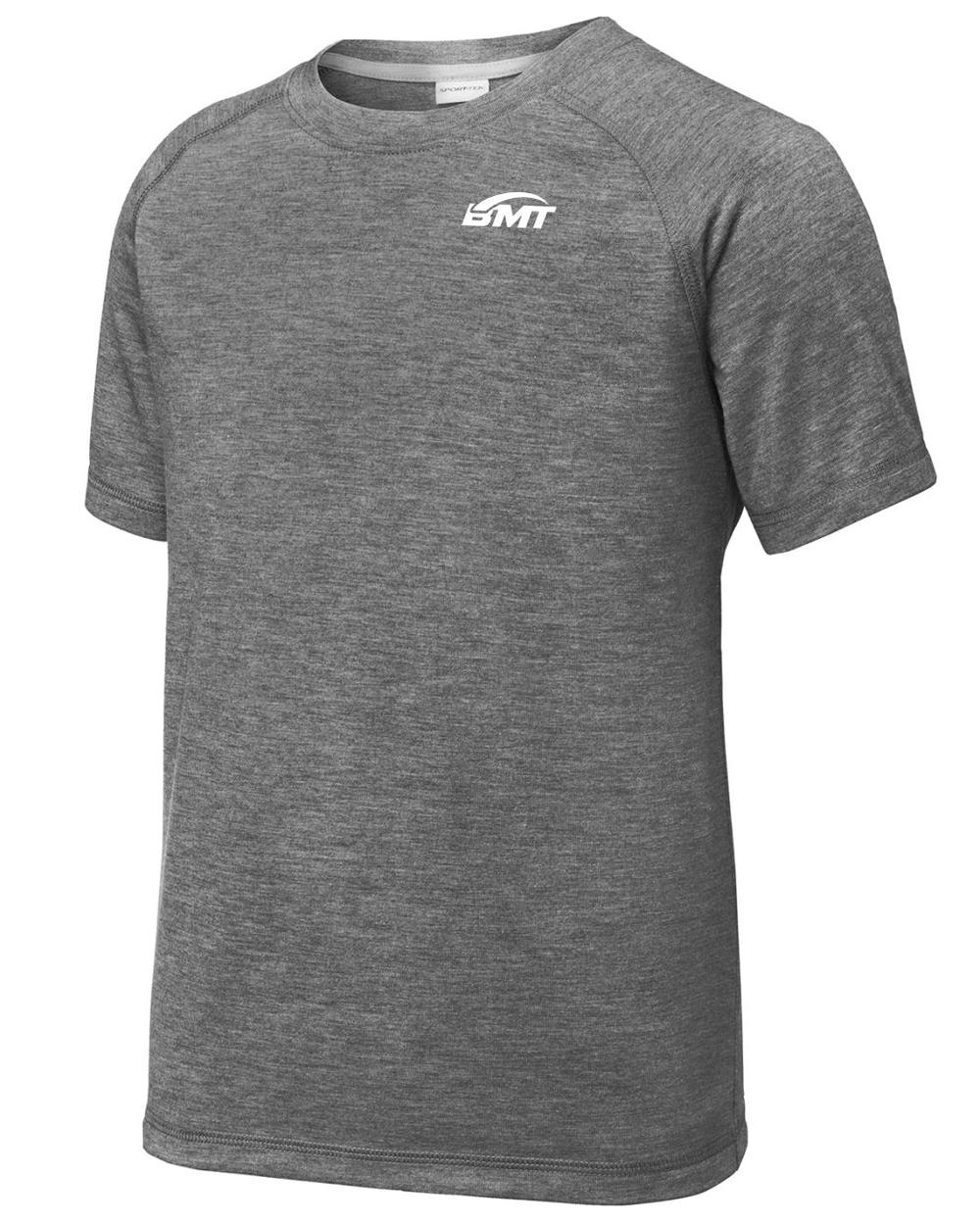 BMT Youth TriBlend Wicking Tennis T-Shirt, color: Dark Grey Heather