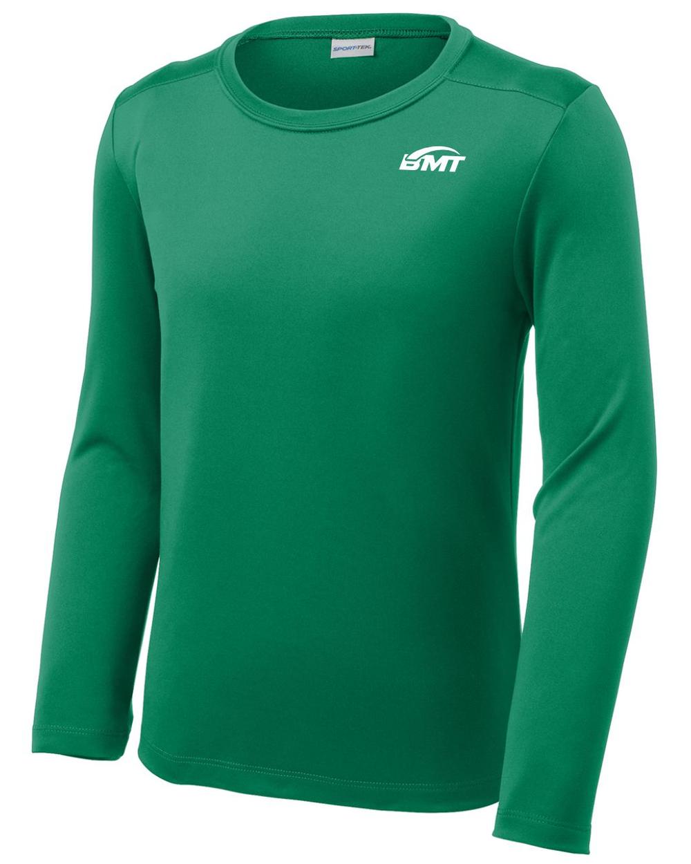 BMT Youth Posi-UV Pro L/S Court-Tennis T-Shirt, color: Kelly Green
