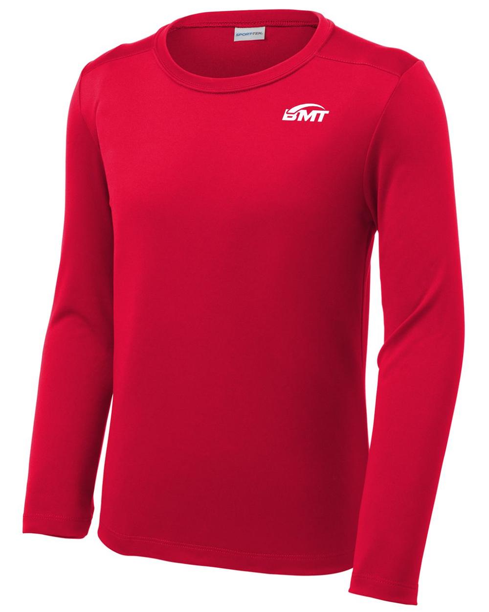 BMT Youth Posi-UV Pro L/S Court-Tennis T-Shirt, color: True Red