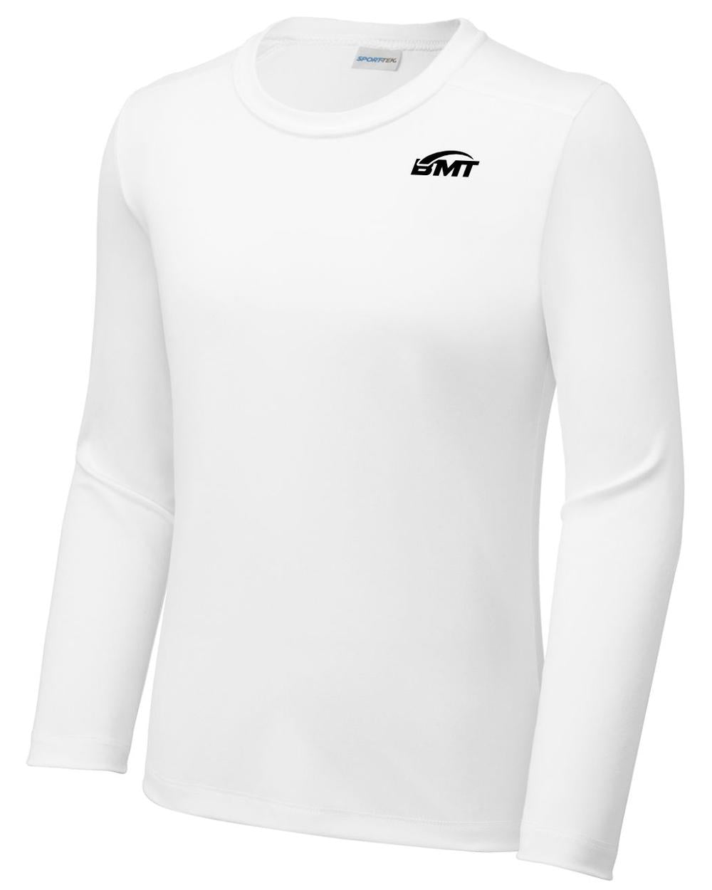 BMT Youth Posi-UV Pro L/S Court-Tennis T-Shirt, color: White