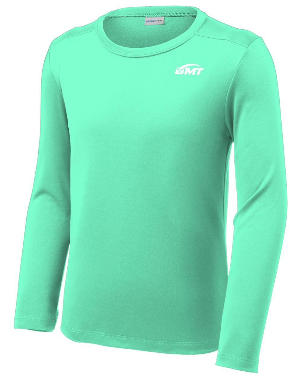 BMT Youth Posi-UV Pro L/S Court-Tennis T-Shirt, color: Bright Seafoam