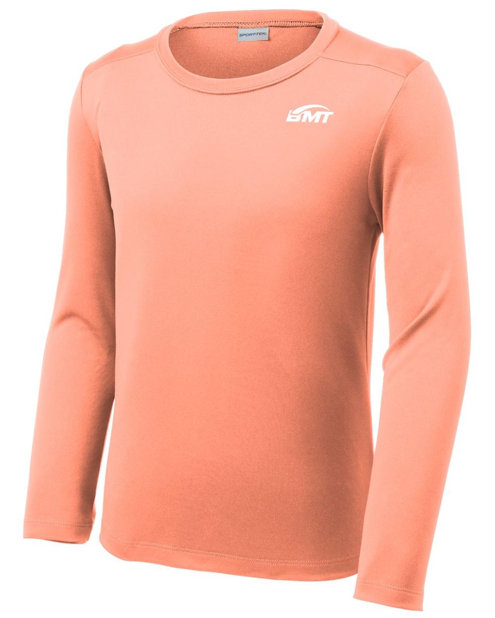 BMT Youth Posi-UV Pro L/S Court-Tennis T-Shirt, color: Soft Coral